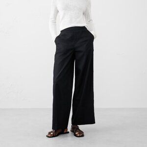NWT S Black Banana Republic Factory Hayden Wide Leg Linen Blend Pull On Pant